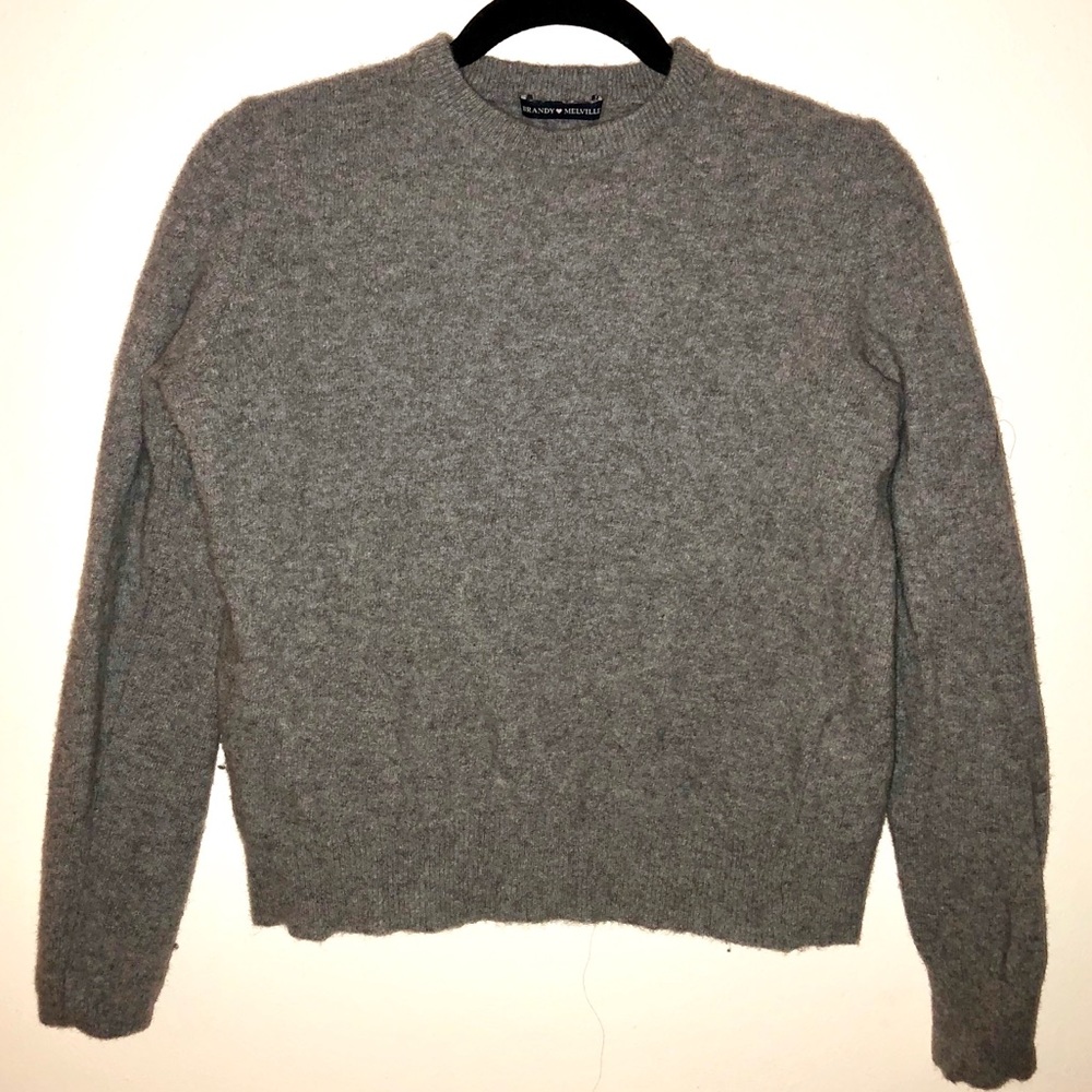 Brandy Melville Grey Wool Crewneck Sweater